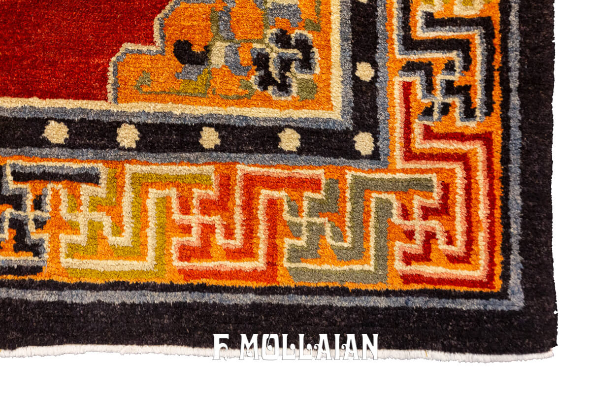 Antique Tibetan Rug Red Field n°:715174